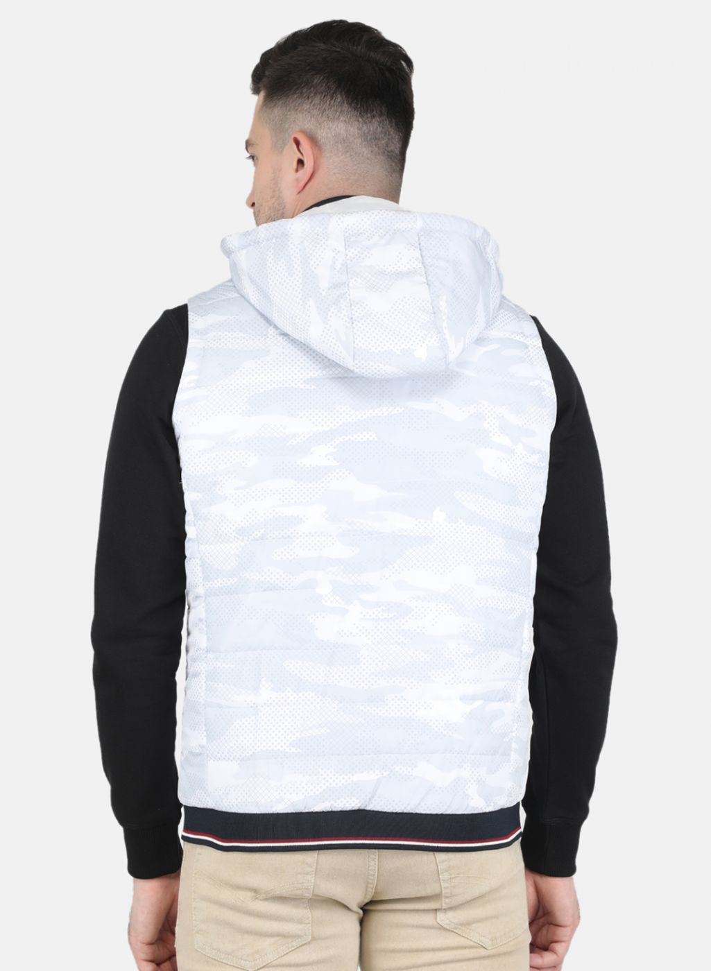 Men White Printed Jacket