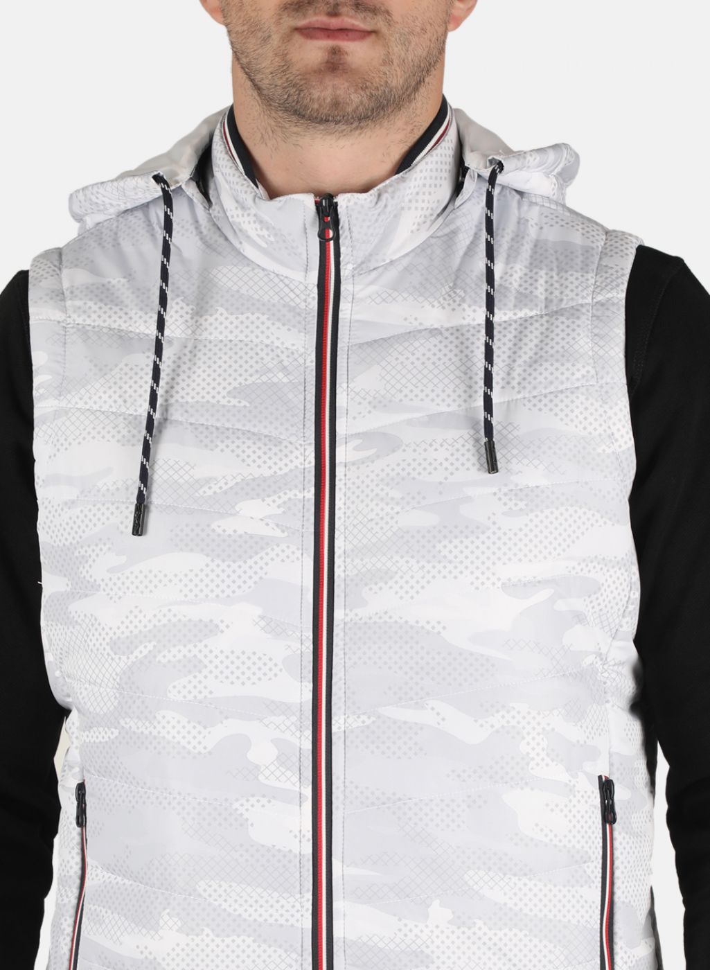 Men White Printed Jacket