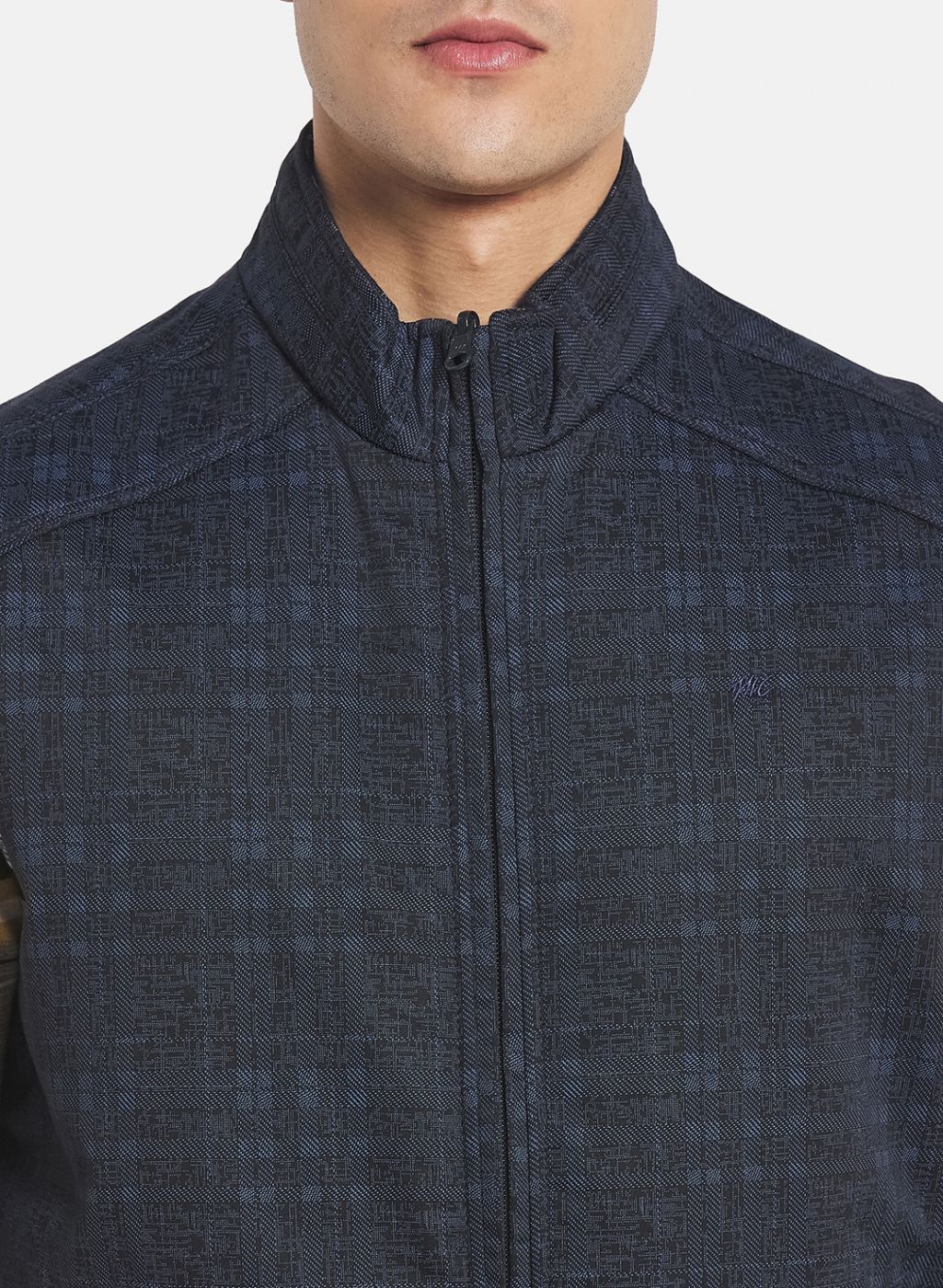 Men NAvy Blue Check Jacket