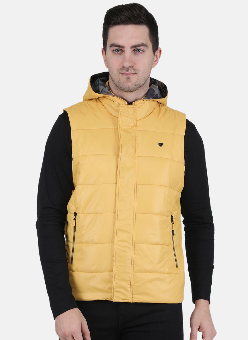 Men Yellow Solid Jacket