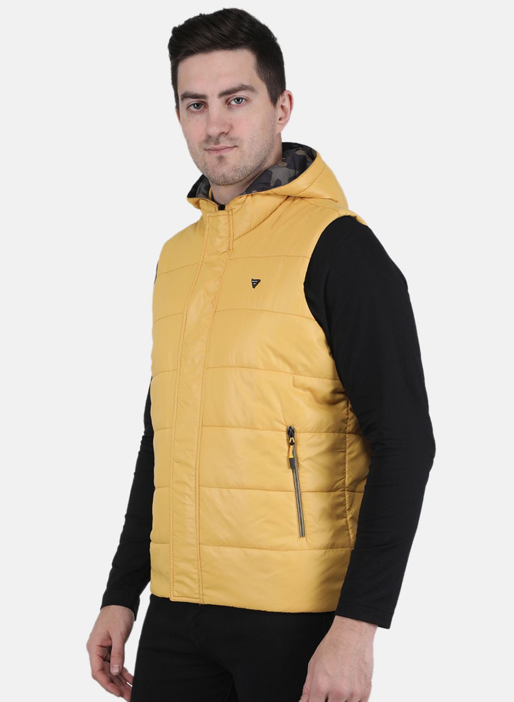 Men Yellow Solid Jacket