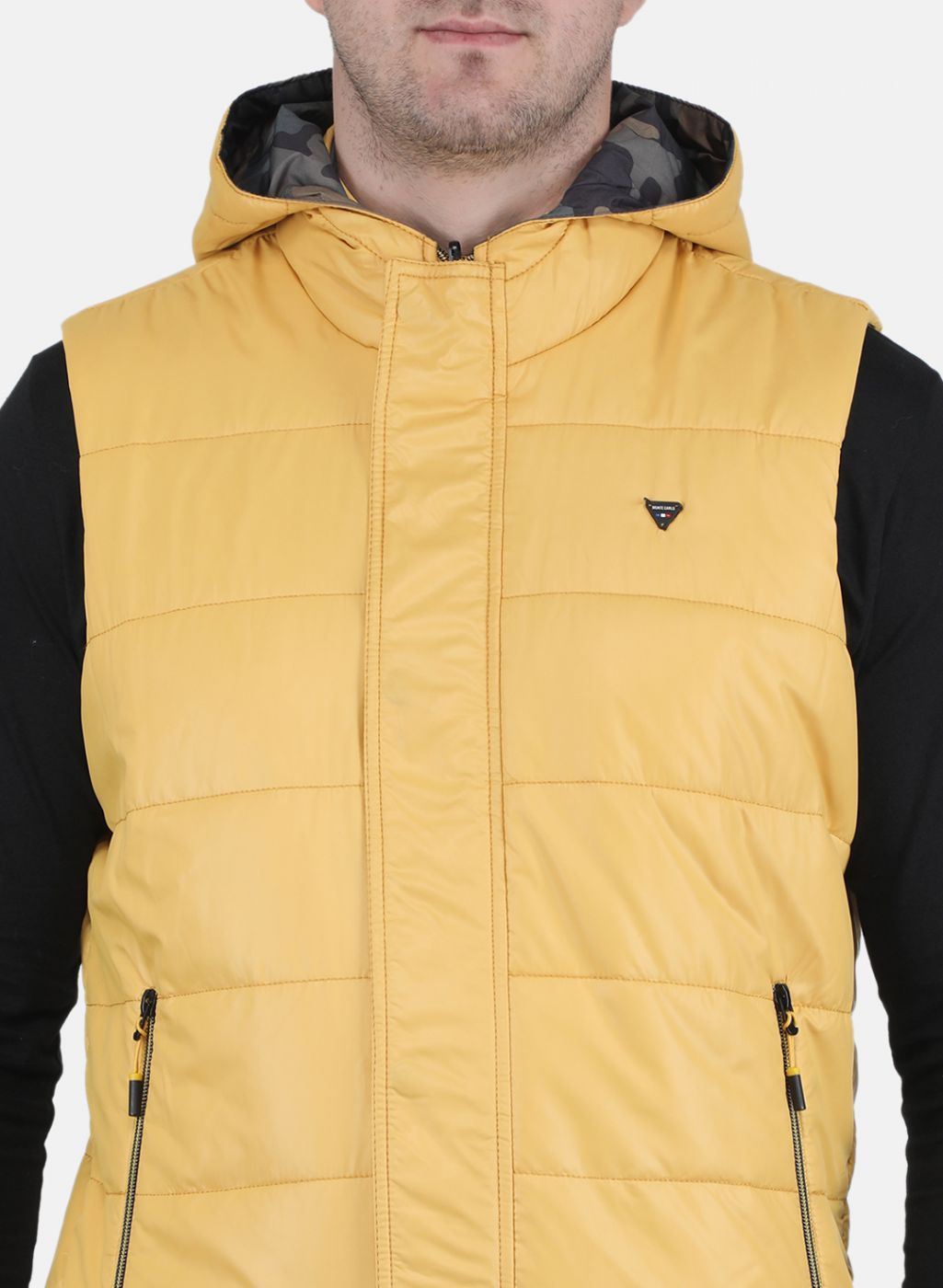 Men Yellow Solid Jacket