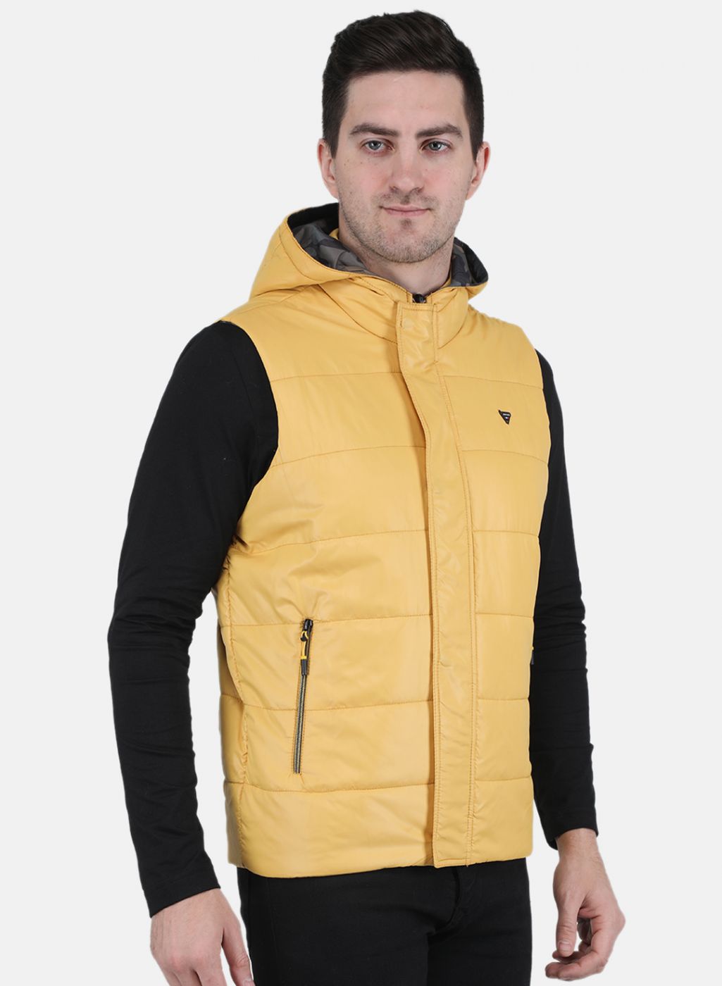 Men Yellow Solid Jacket