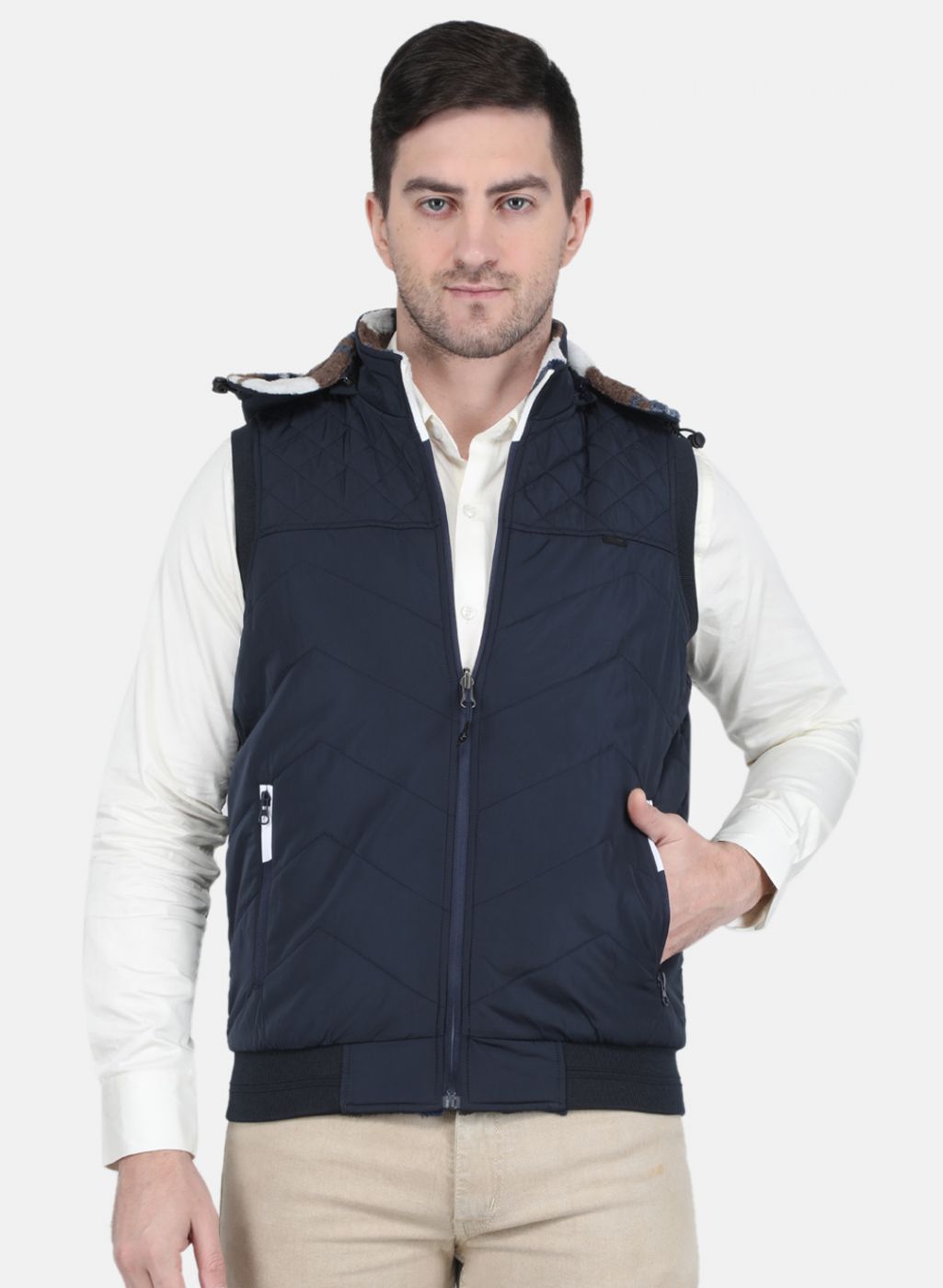 Cantabil Mens Blue Reversible Jacket