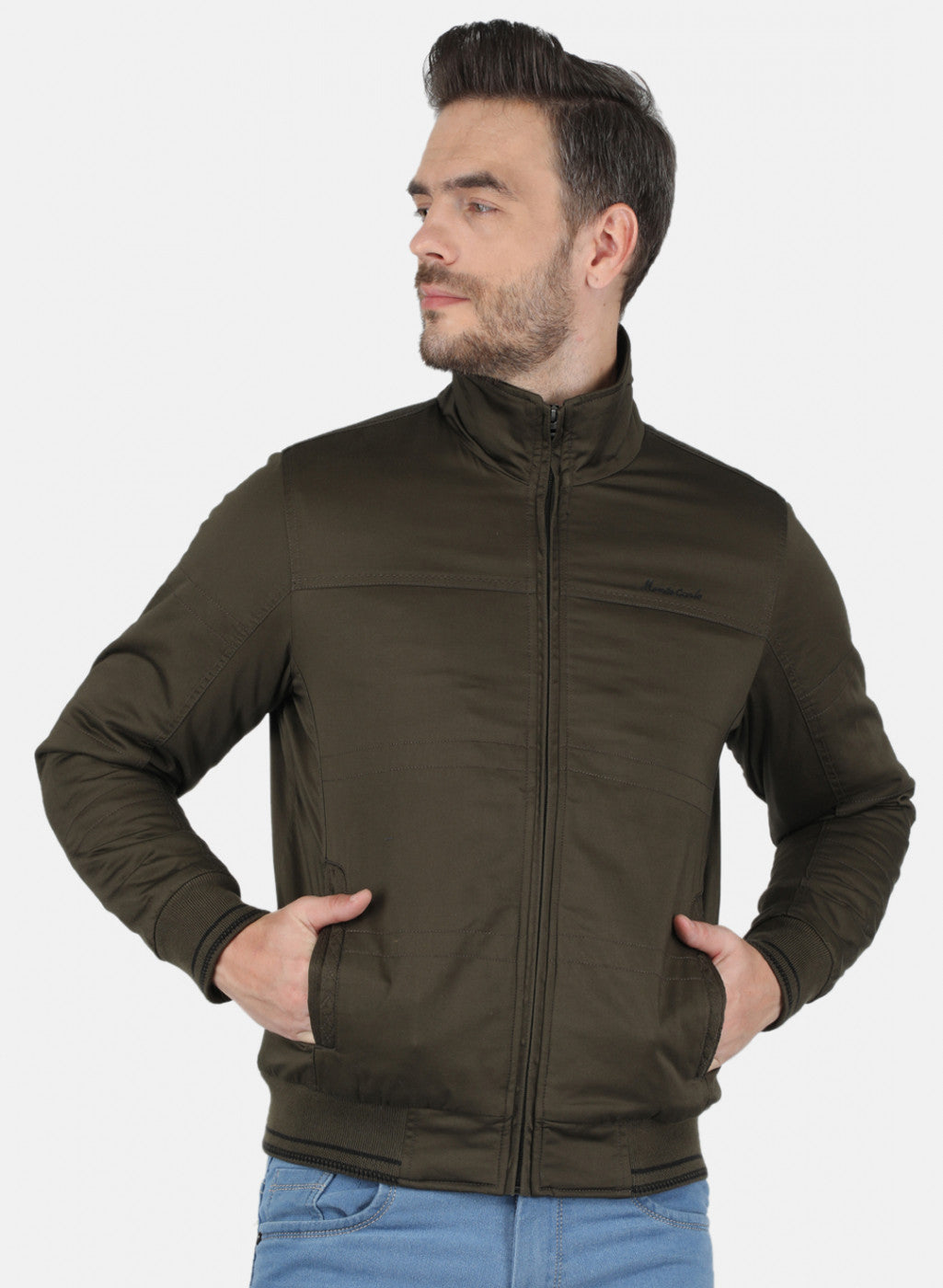 Men Green Solid Jacket