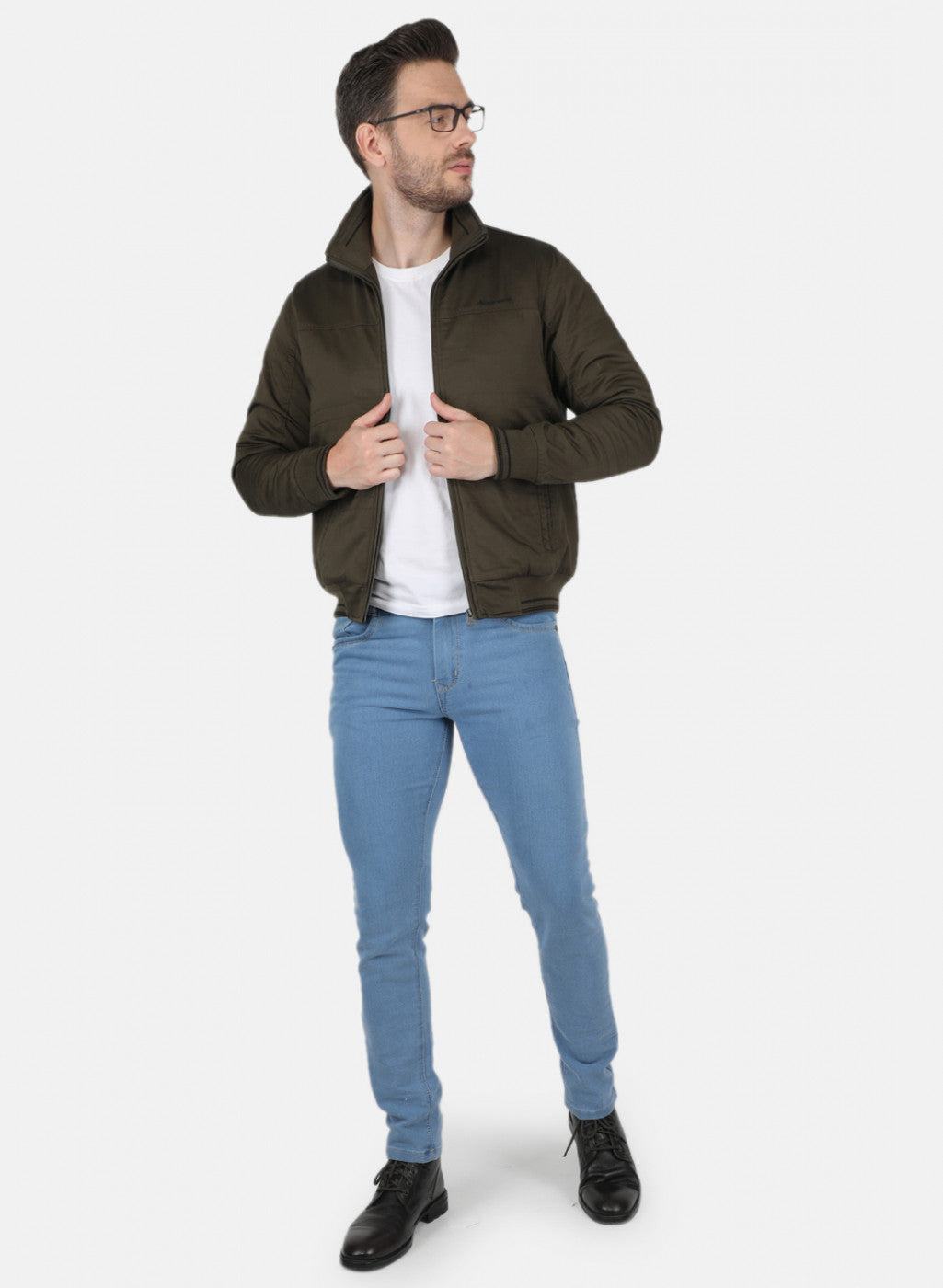 Men Green Solid Jacket