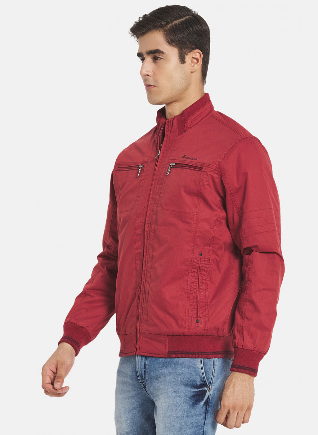Buy MONTE CARLO Red Womens Hooded Neck Solid Jacket | Shoppers Stop