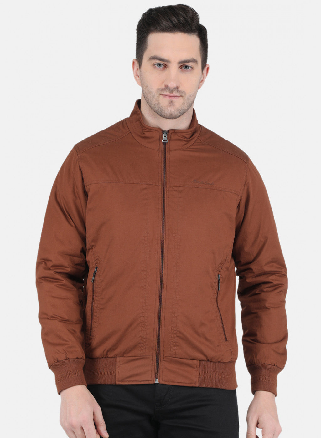 Men Rust Orange Solid Jacket