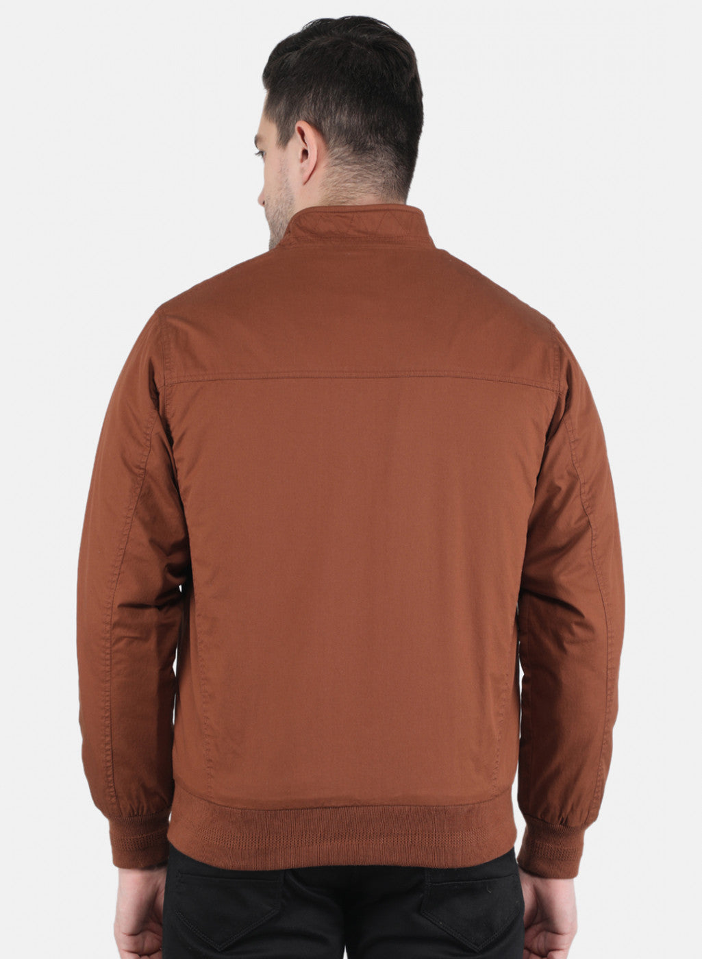 Men Rust Orange Solid Jacket