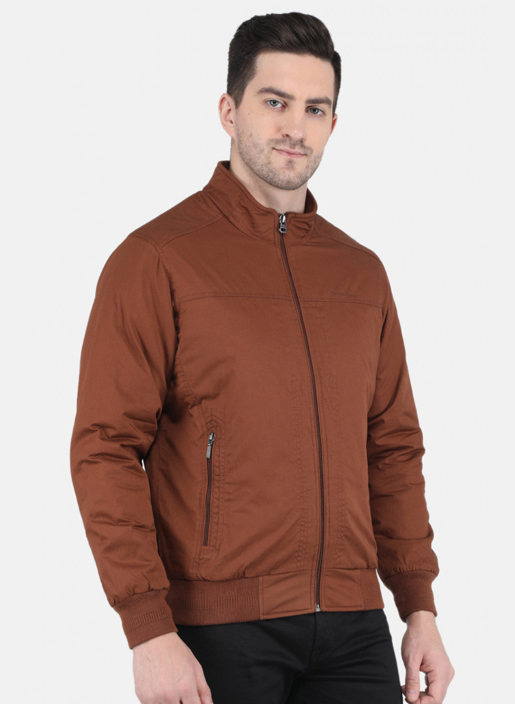 Men Rust Orange Solid Jacket