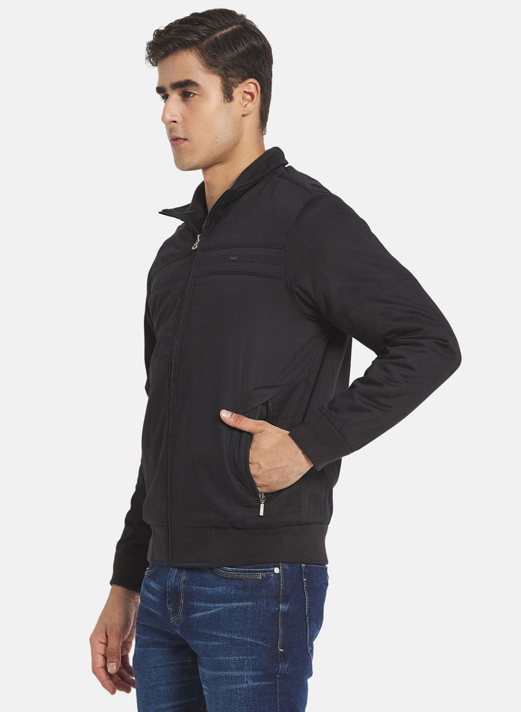 Men Black Solid Jacket