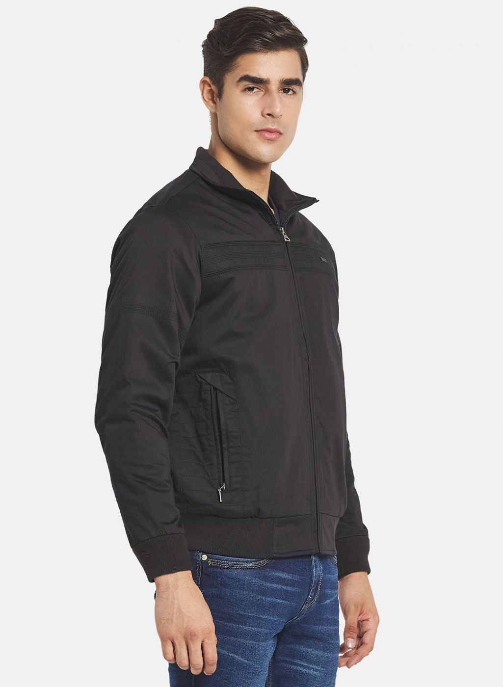 Men Black Solid Jacket