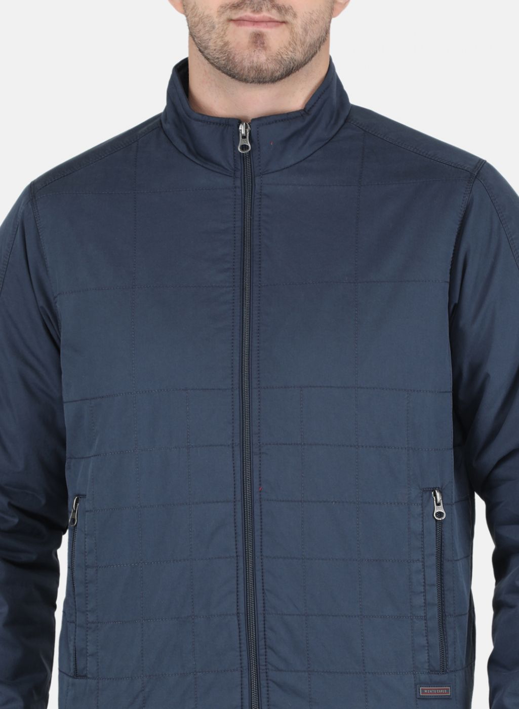 Men NAvy Blue Solid Jacket