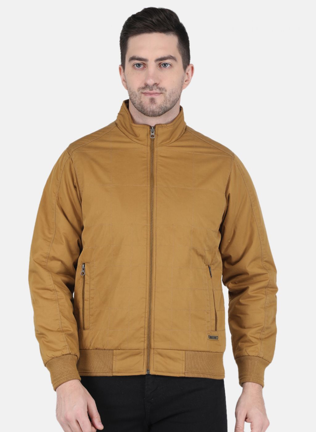 Men Mustard Solid Jacket