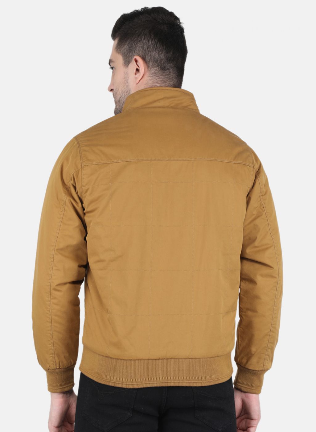 Men Mustard Solid Jacket