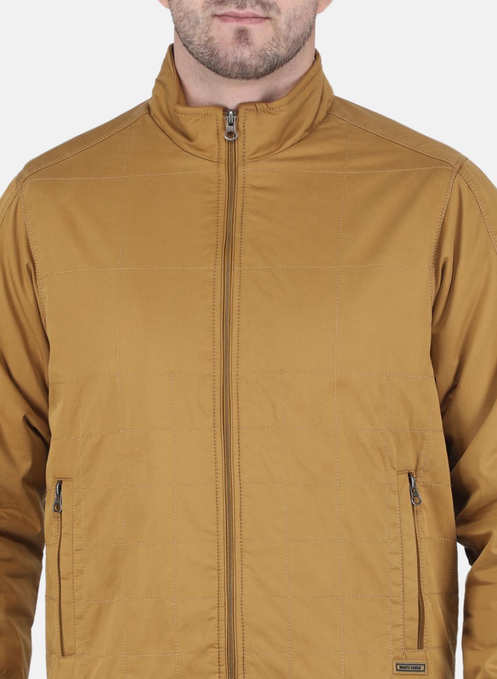 Men Mustard Solid Jacket