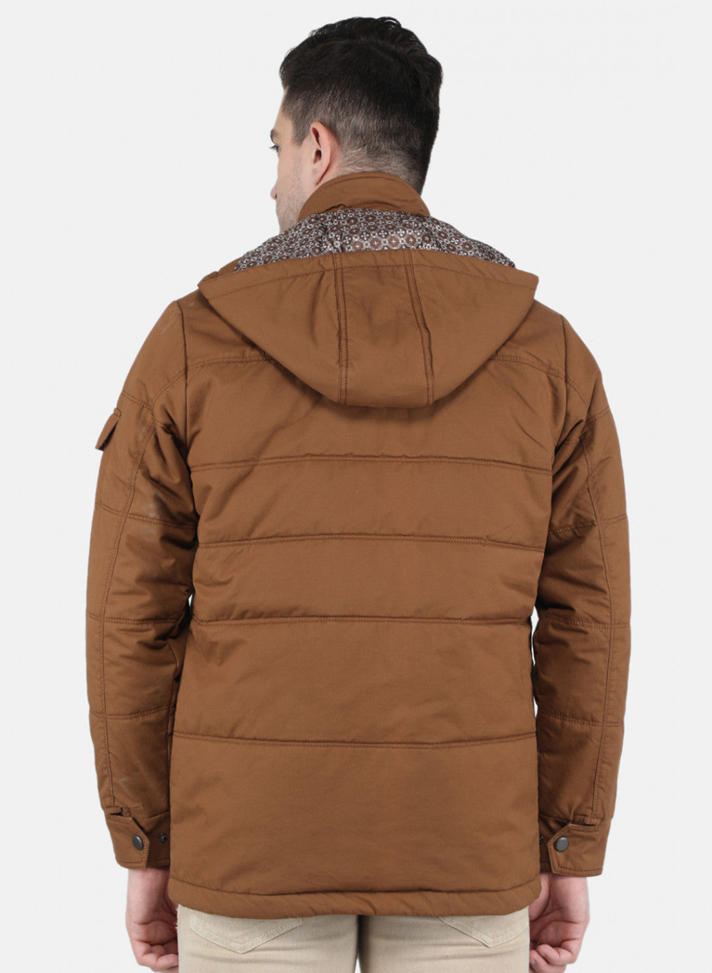 Men Brown Solid Jacket