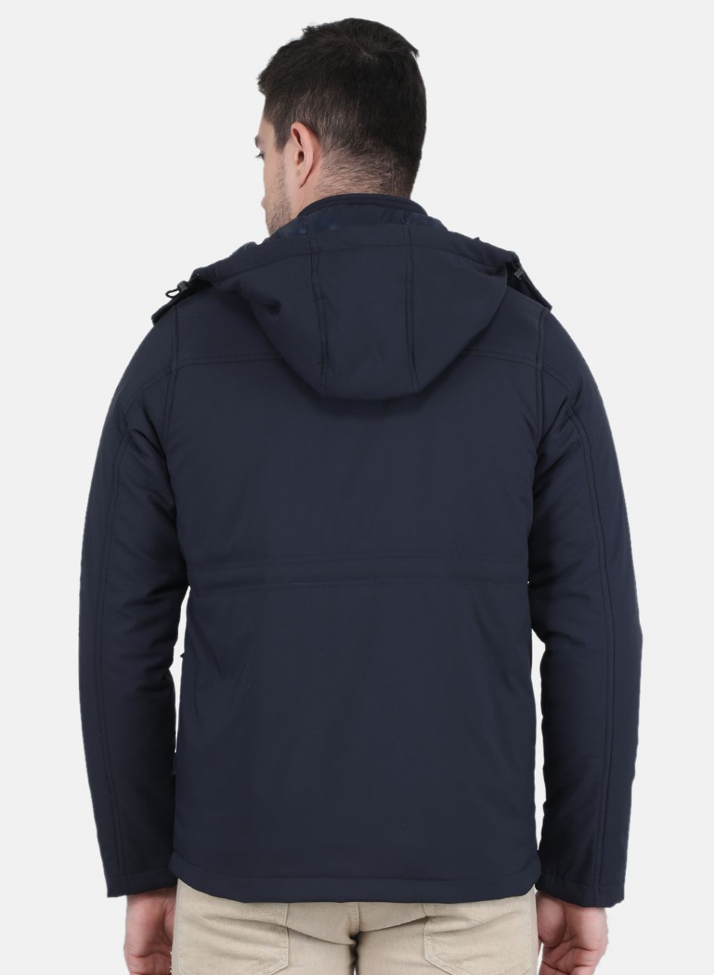 Men NAvy Blue Solid Jacket