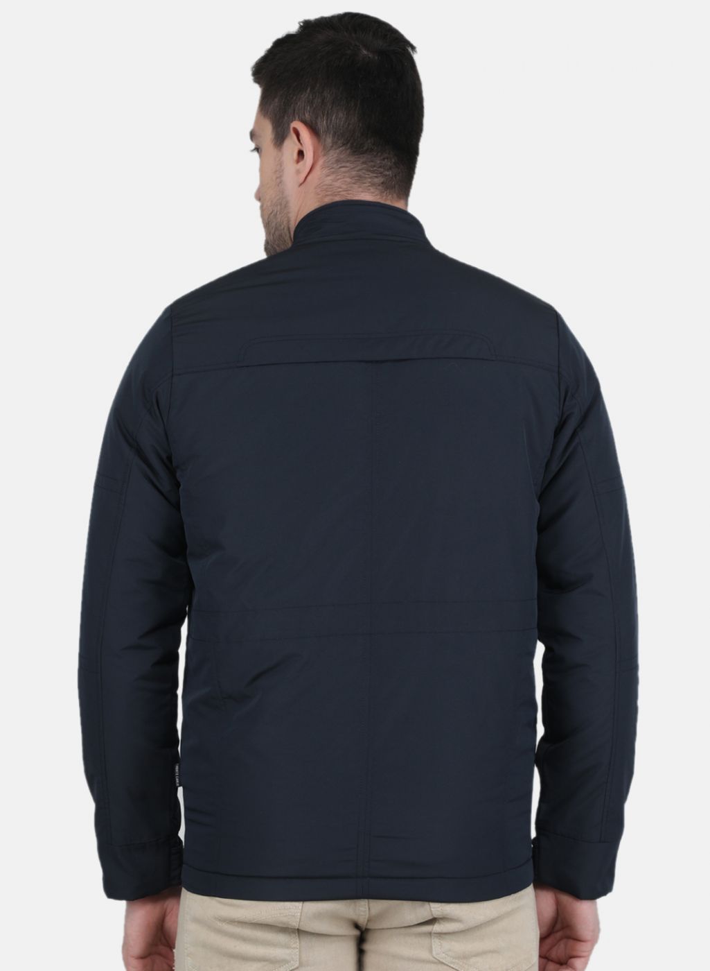 Men NAvy Blue Solid Jacket