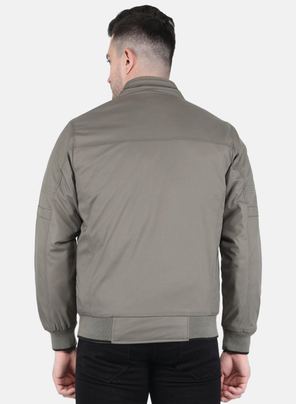 Men Grey Solid Jacket