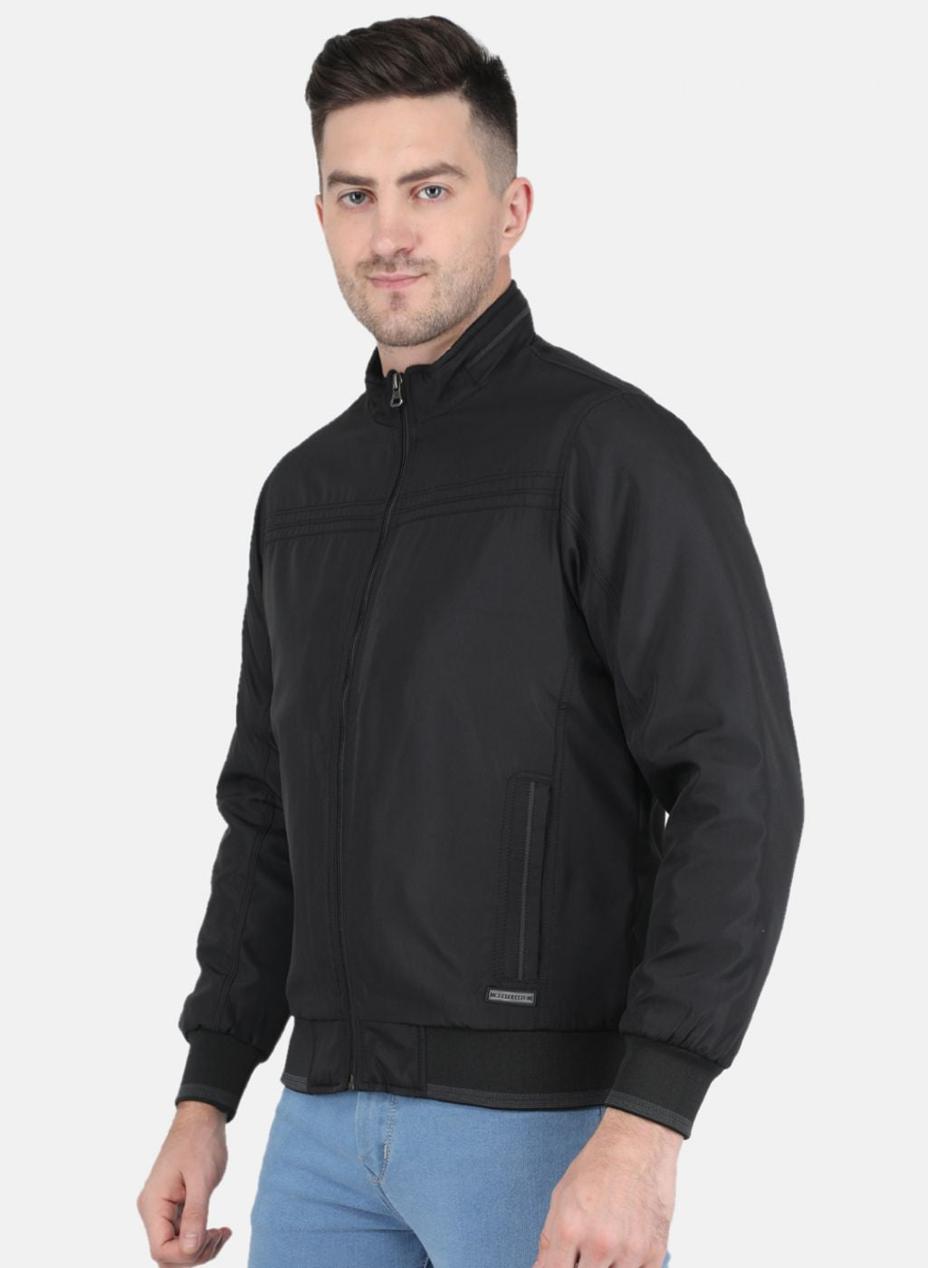 Men Black Solid Jacket