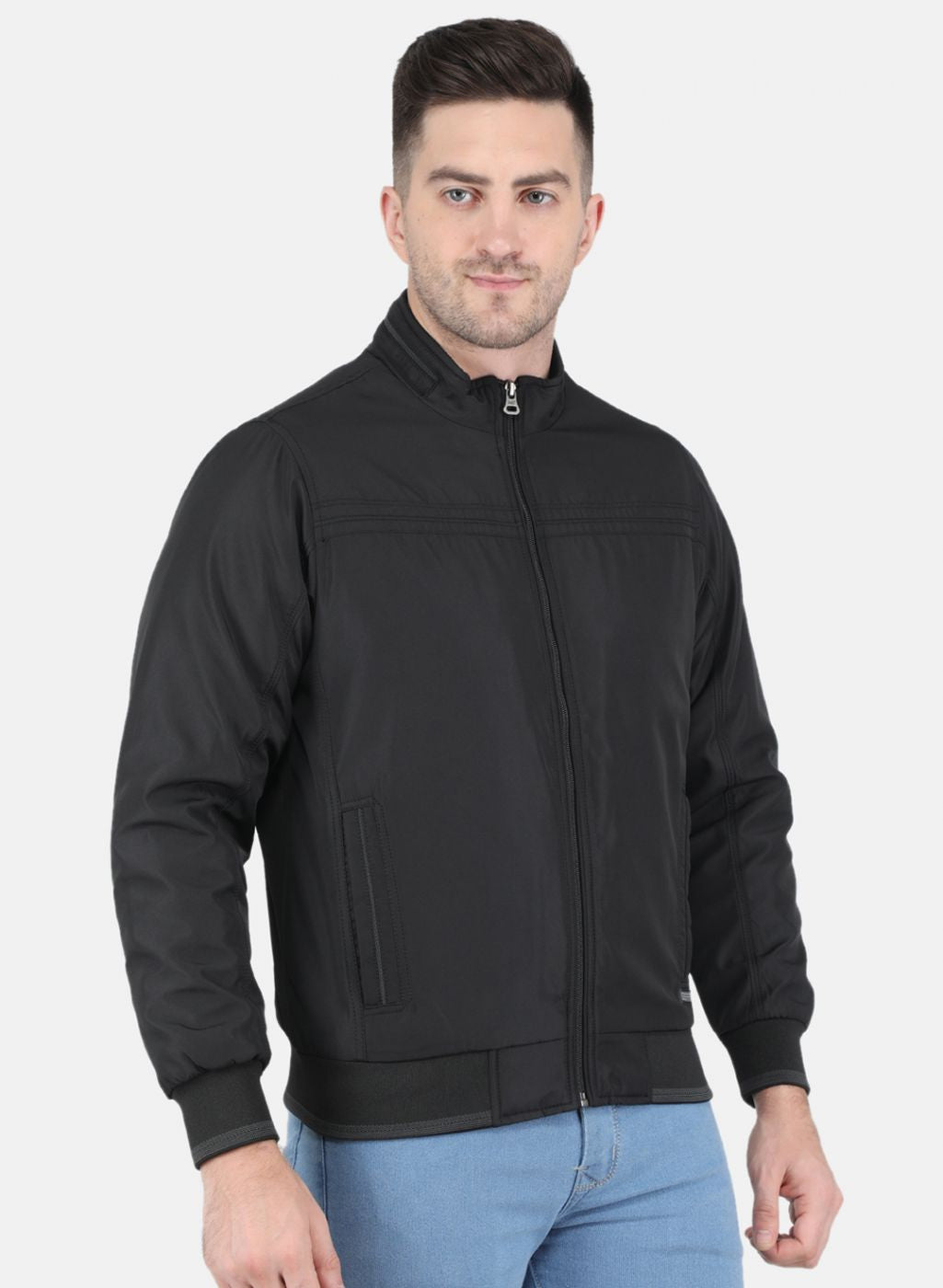 Men Black Solid Jacket