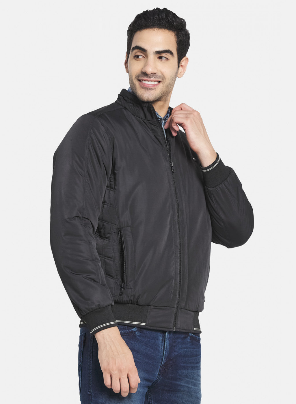 Men Black Solid Jacket