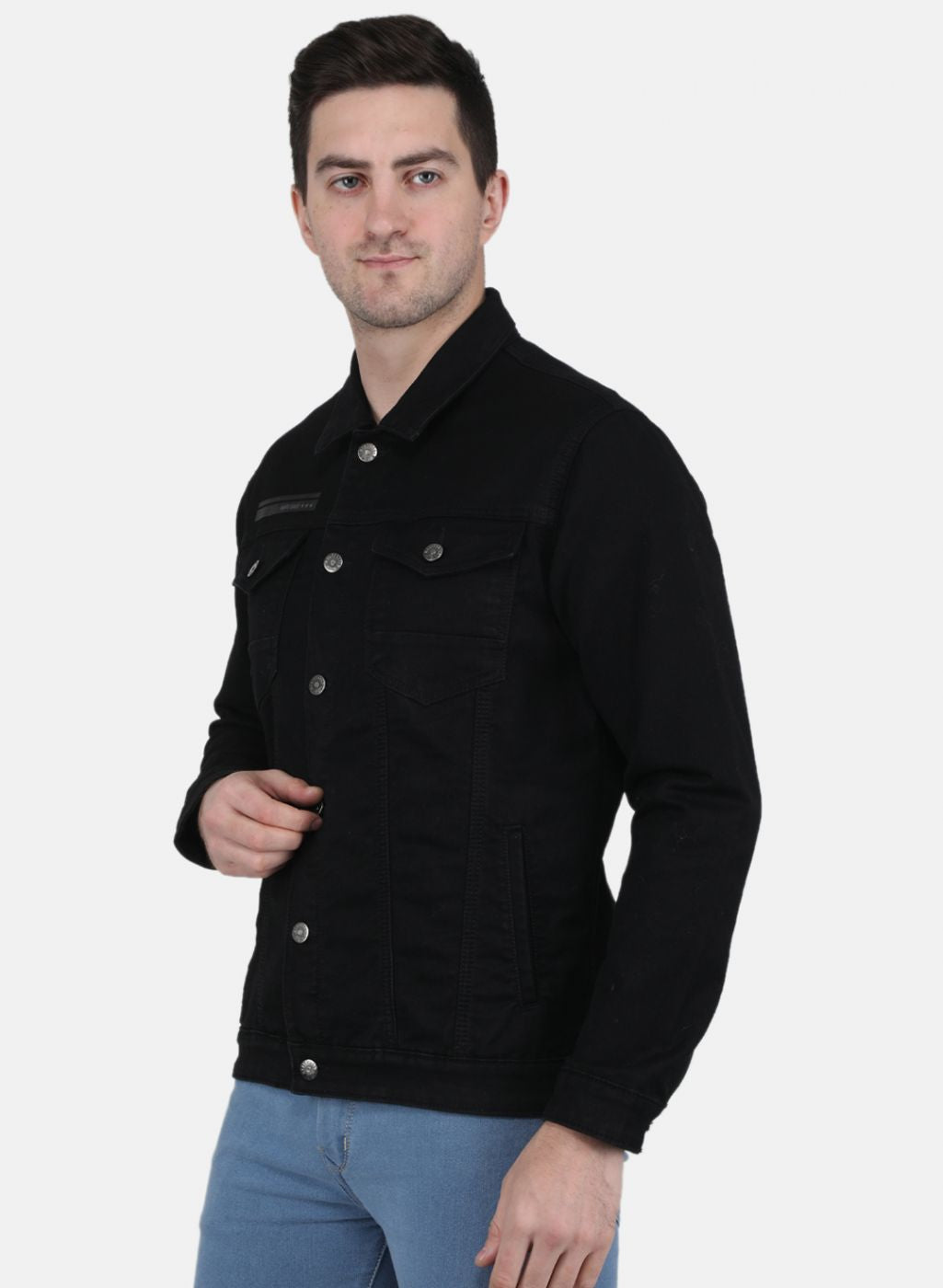 Men Black Solid Jacket