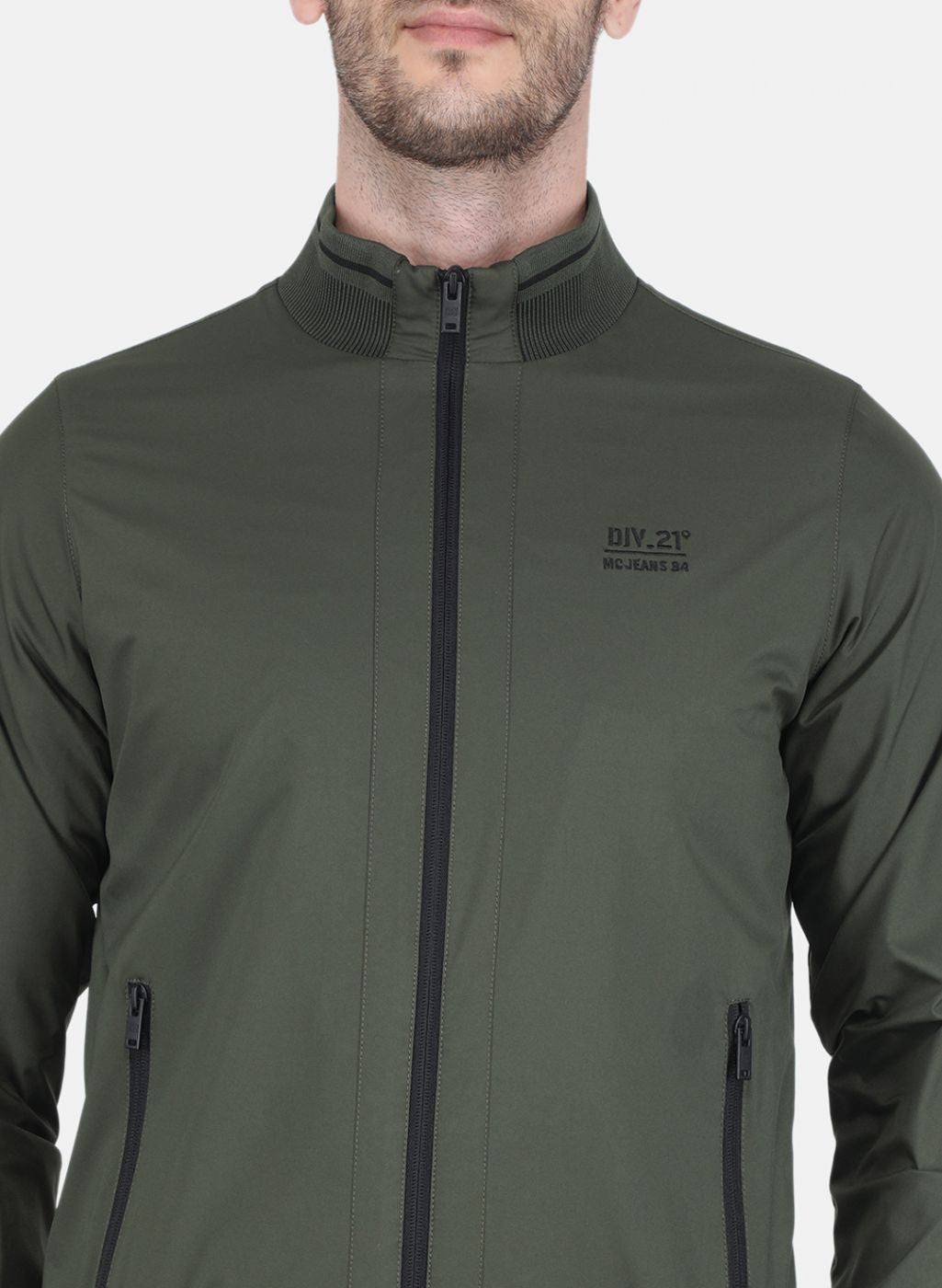 Men Green Solid Jacket