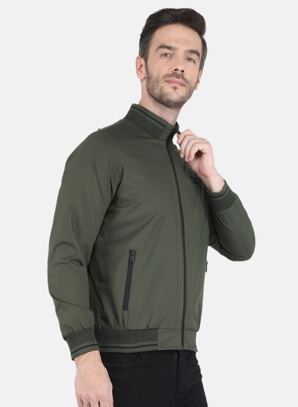 Buy Monte Carlo Olive Solid Jackets And Coats online