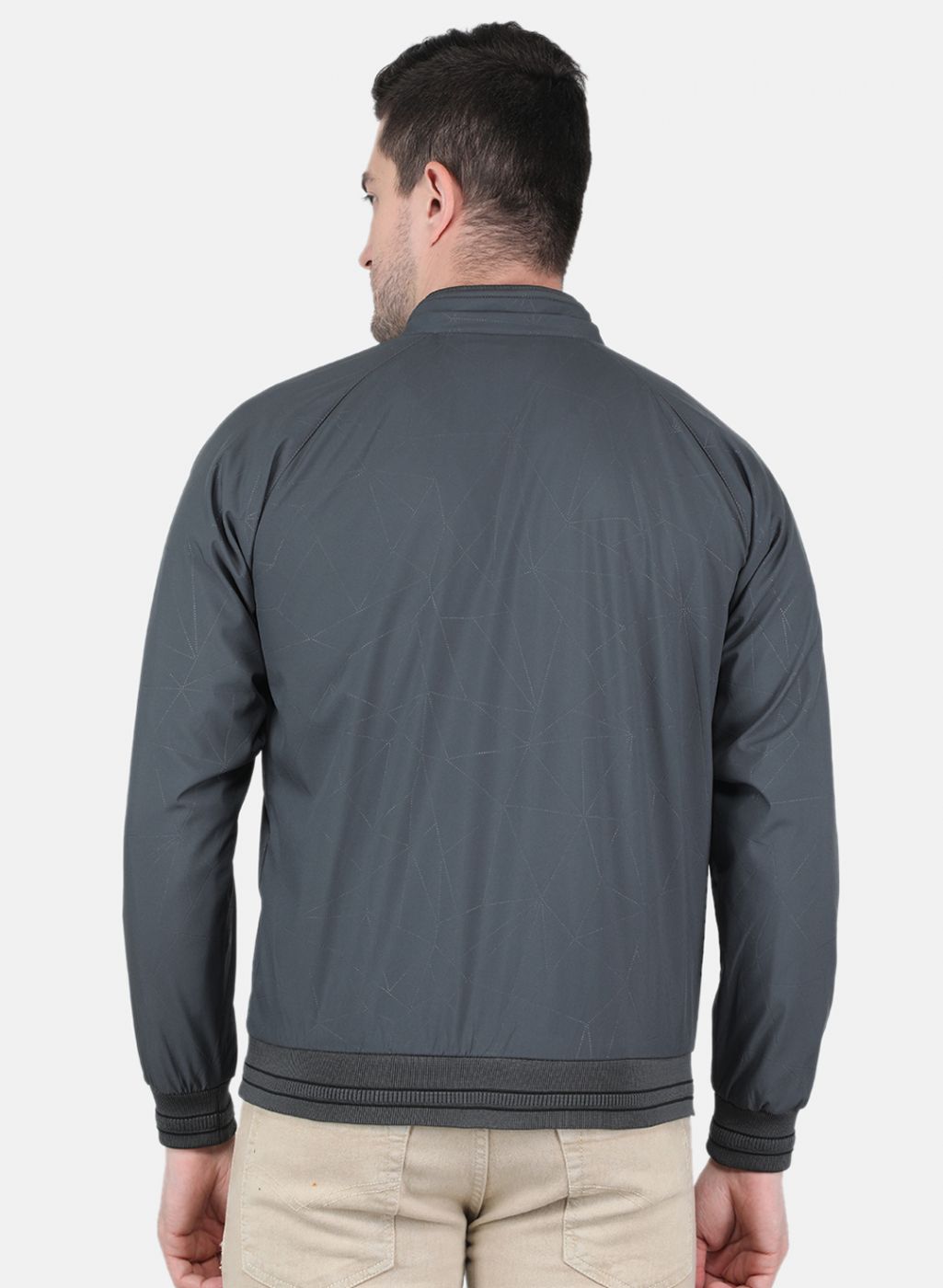 Men Grey Solid Jacket