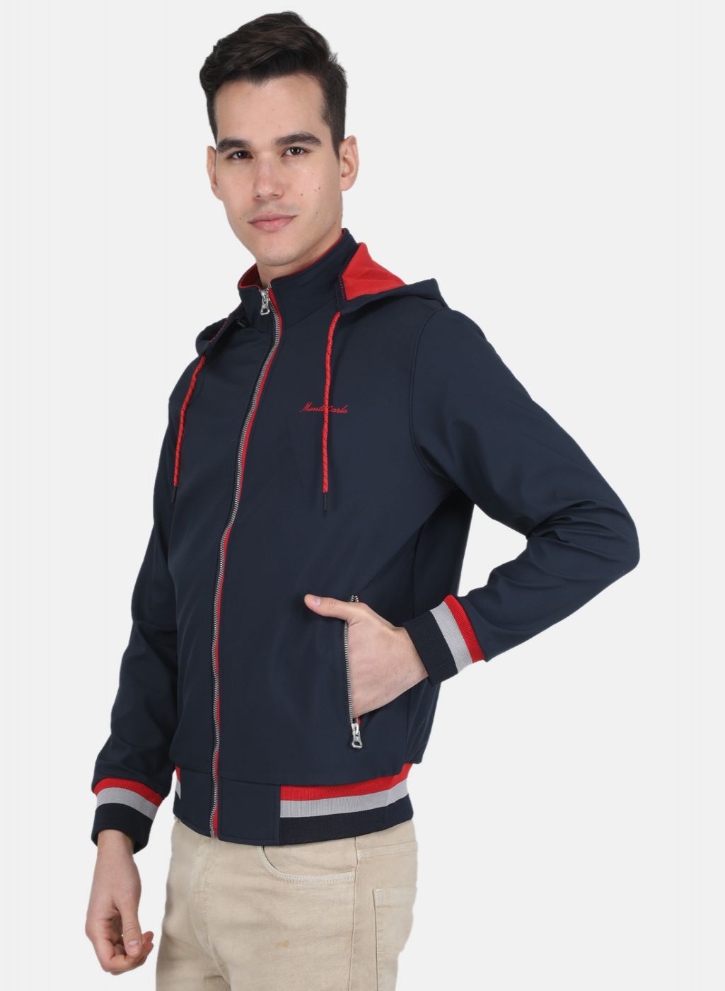 Men NAvy Blue Solid Jacket