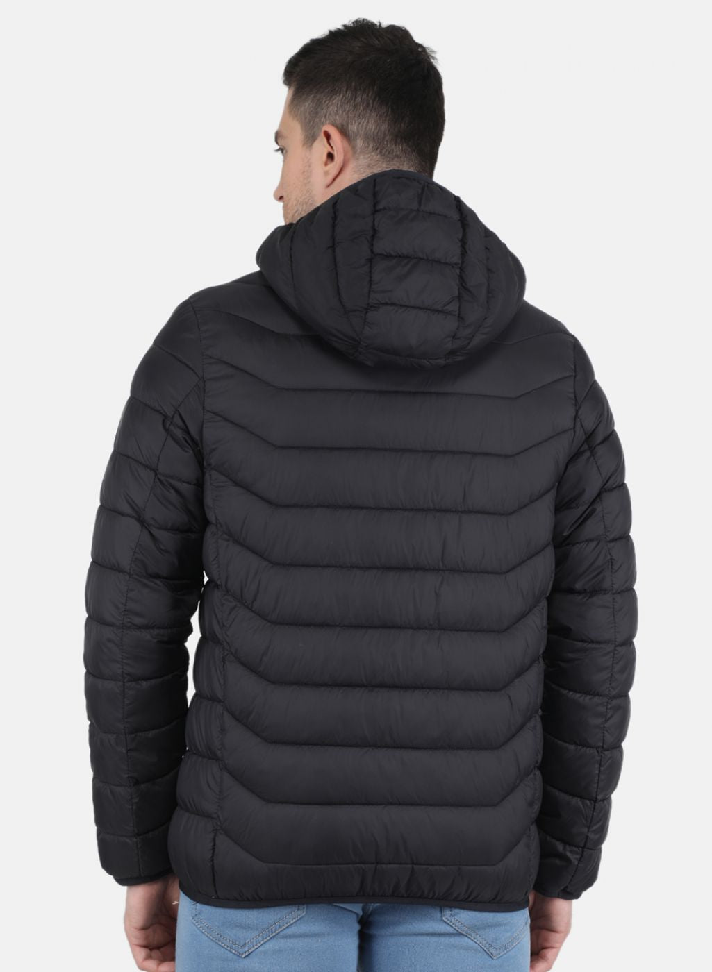 Men Black Solid Heating Jacket