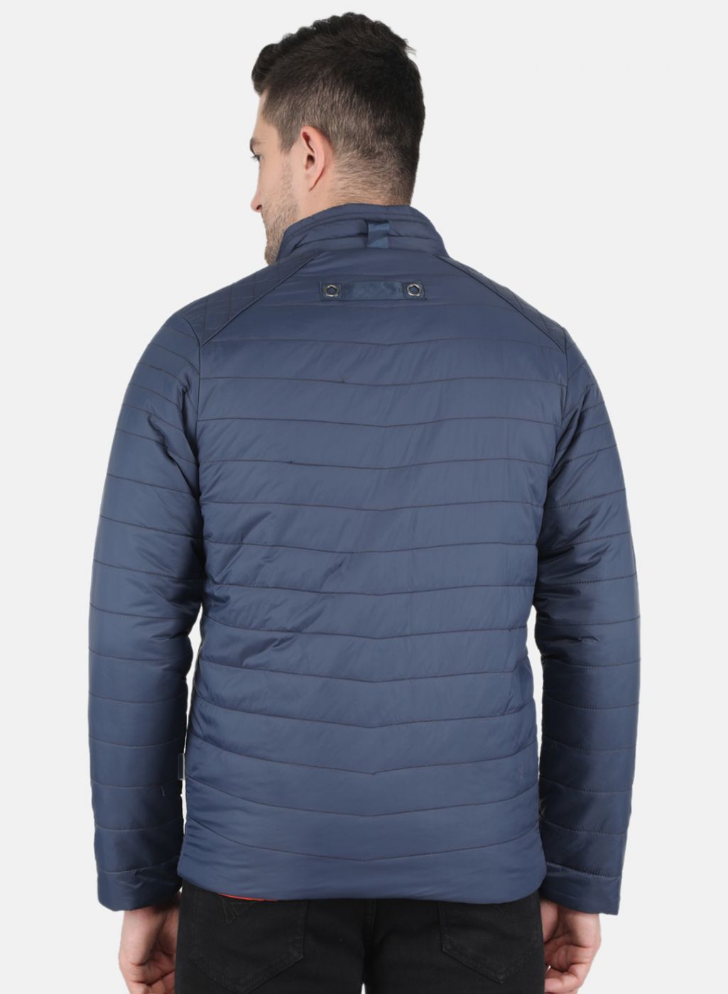 Men NAvy Blue Solid Jacket