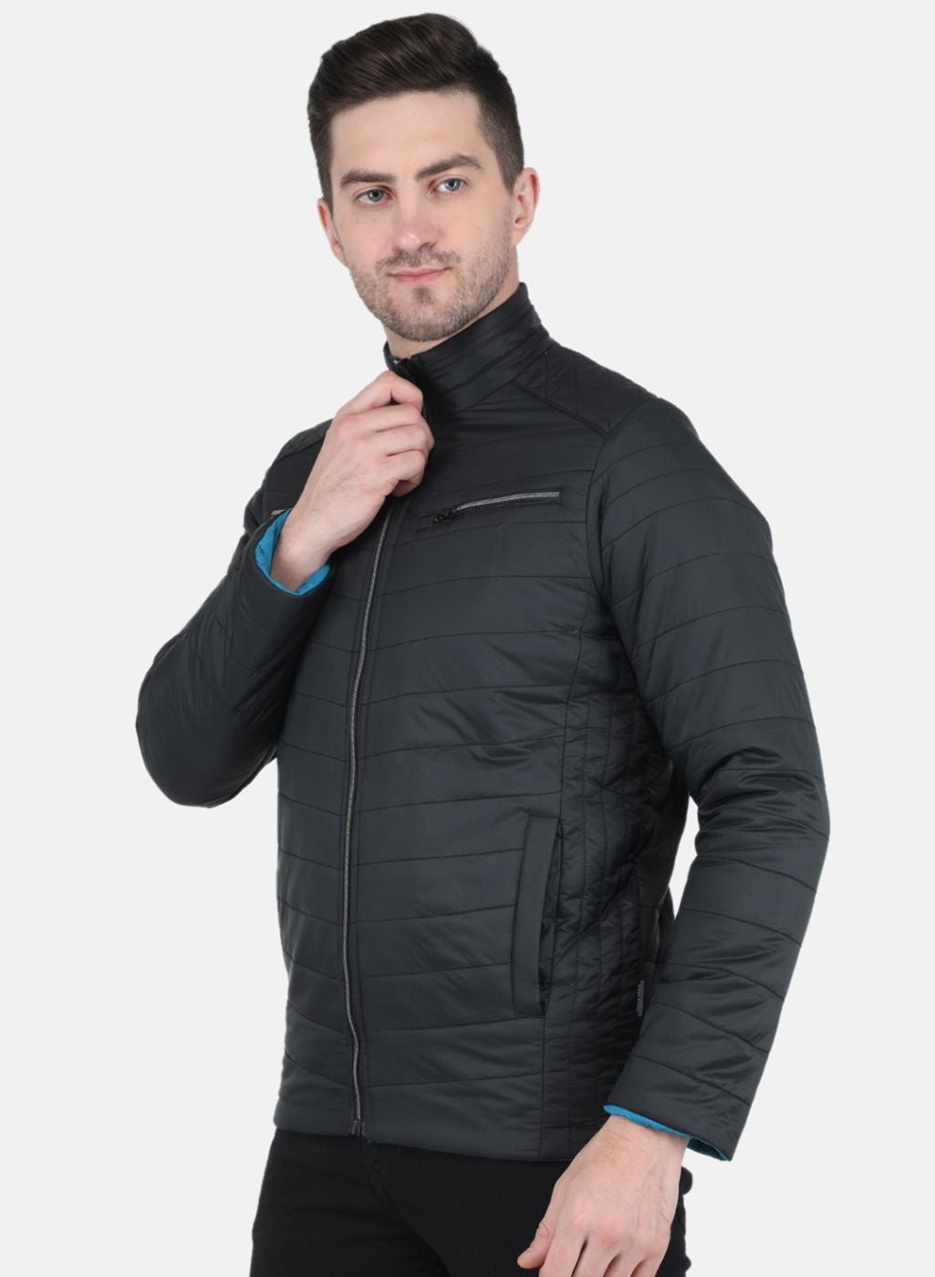 Men Black Solid Jacket