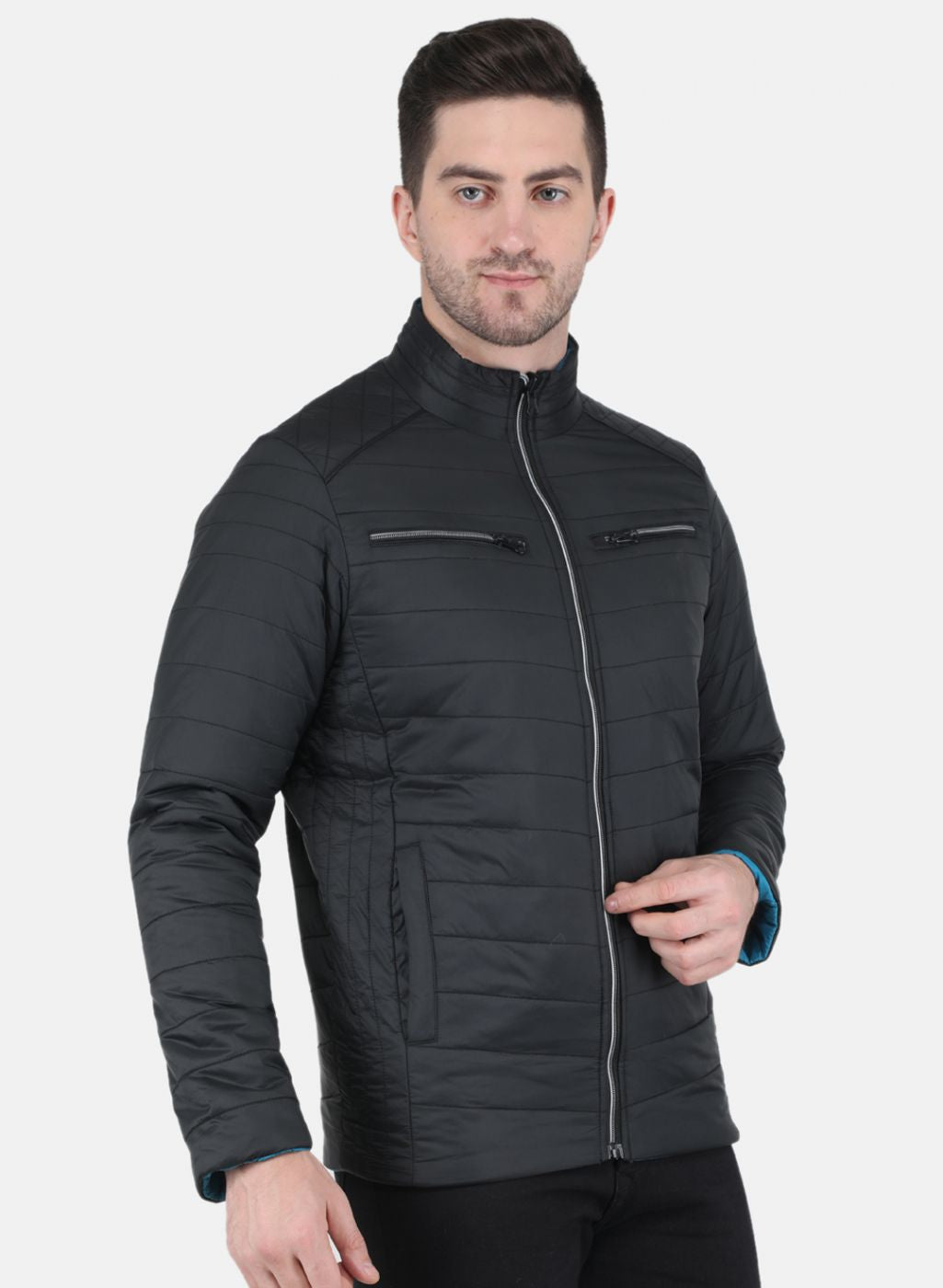 Men Black Solid Jacket