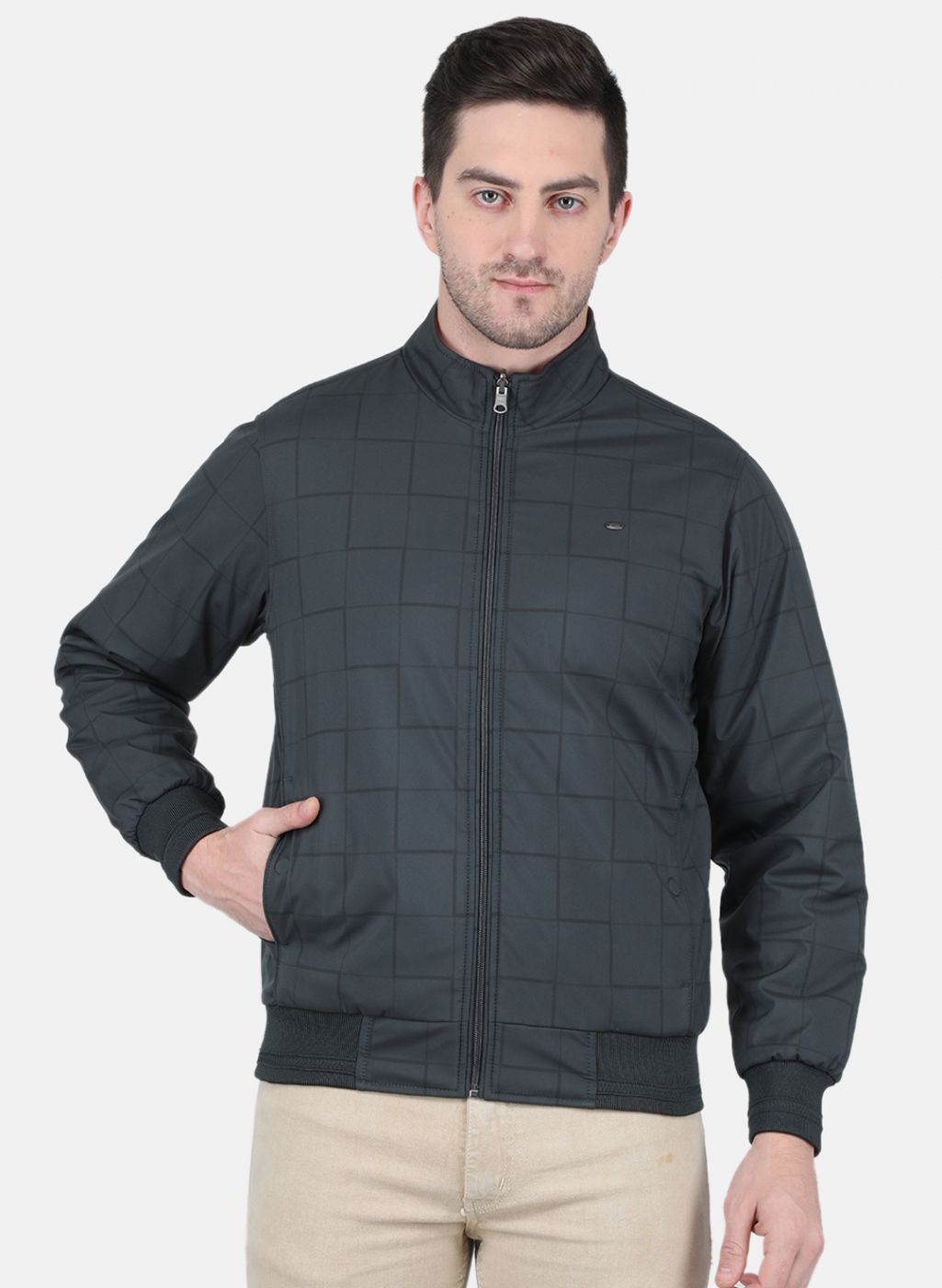 Men Grey Check Jacket