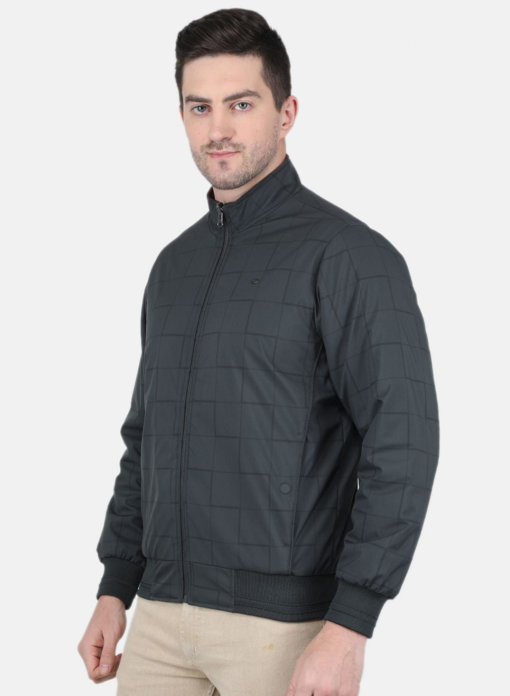 Men Grey Check Jacket