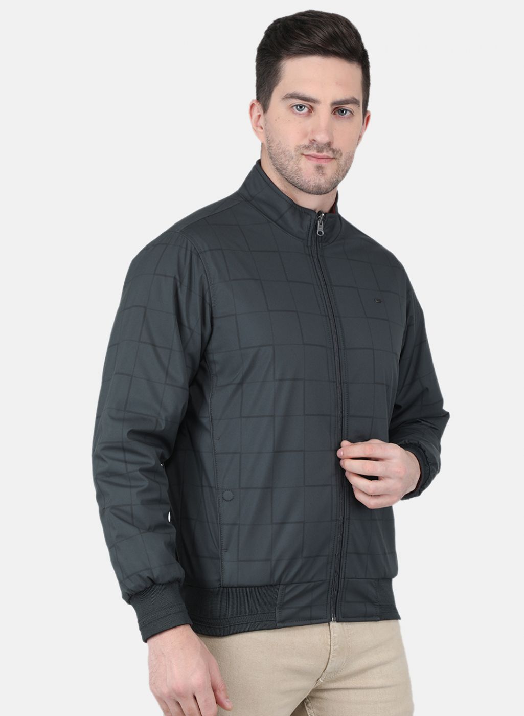 Men Grey Check Jacket