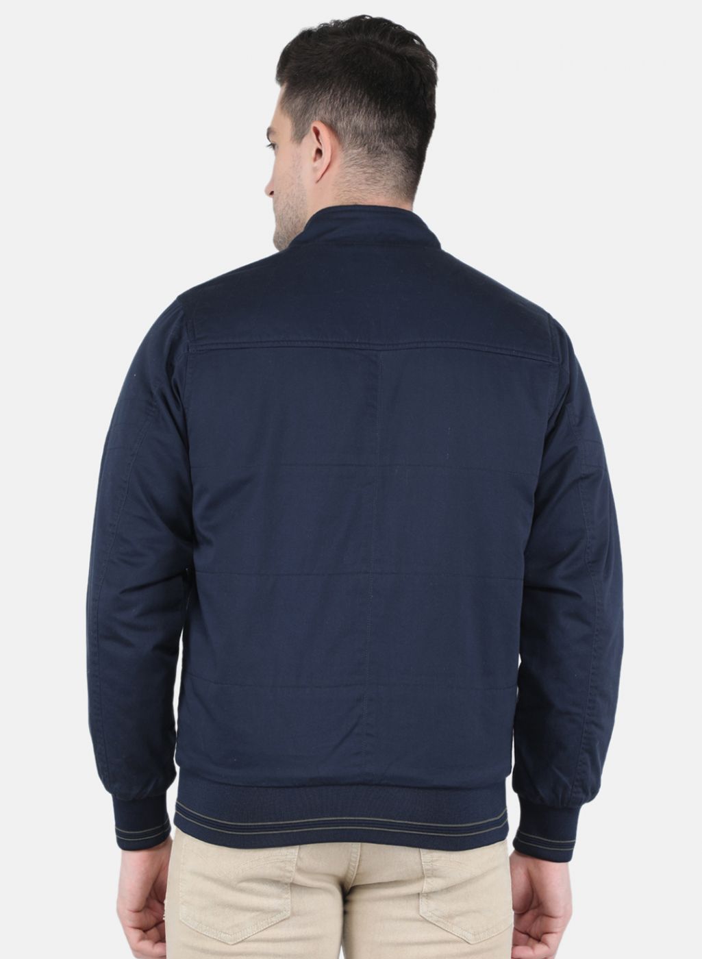 Men NAvy Blue Solid Jacket