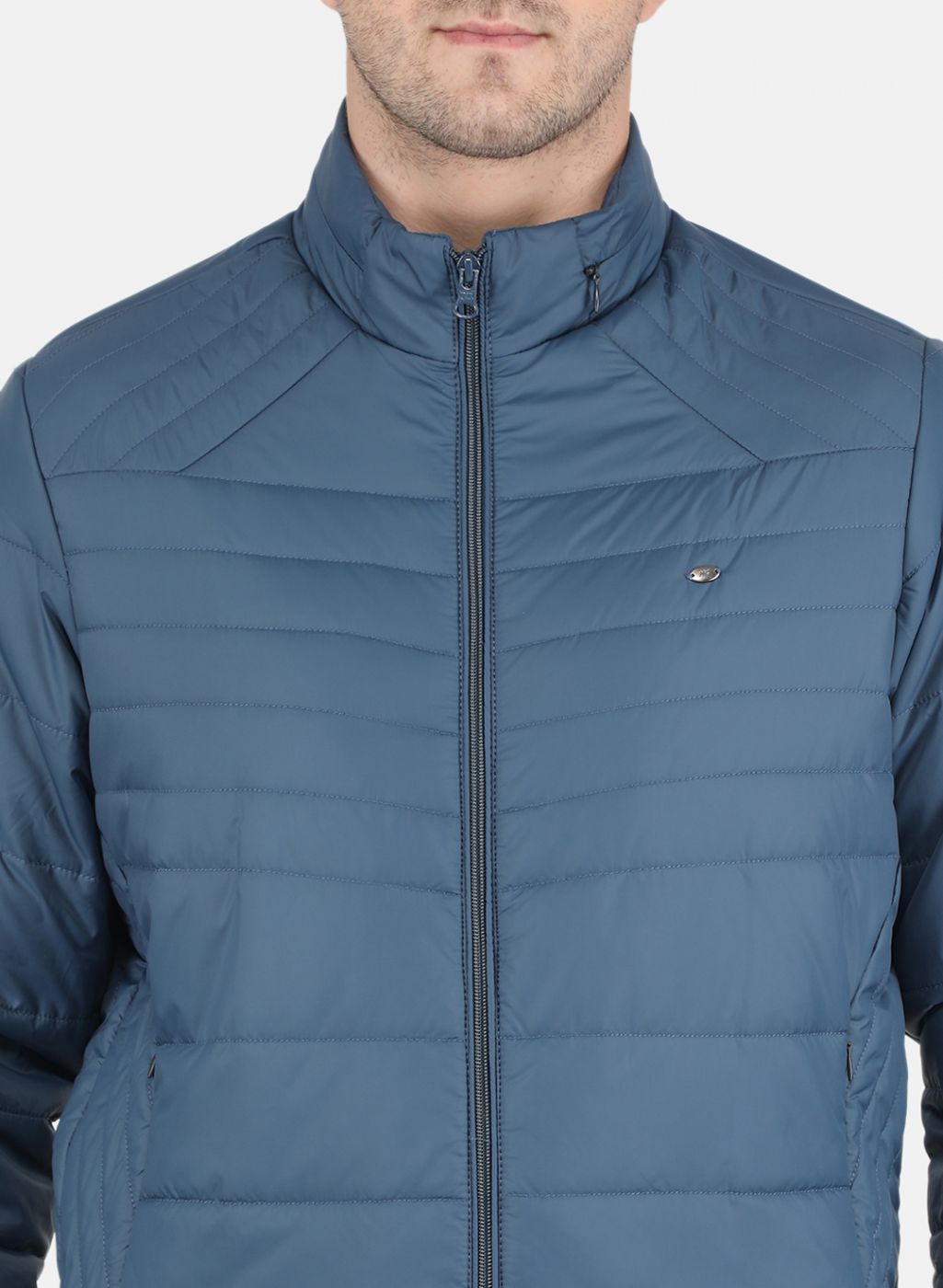 Men Blue Solid Jacket