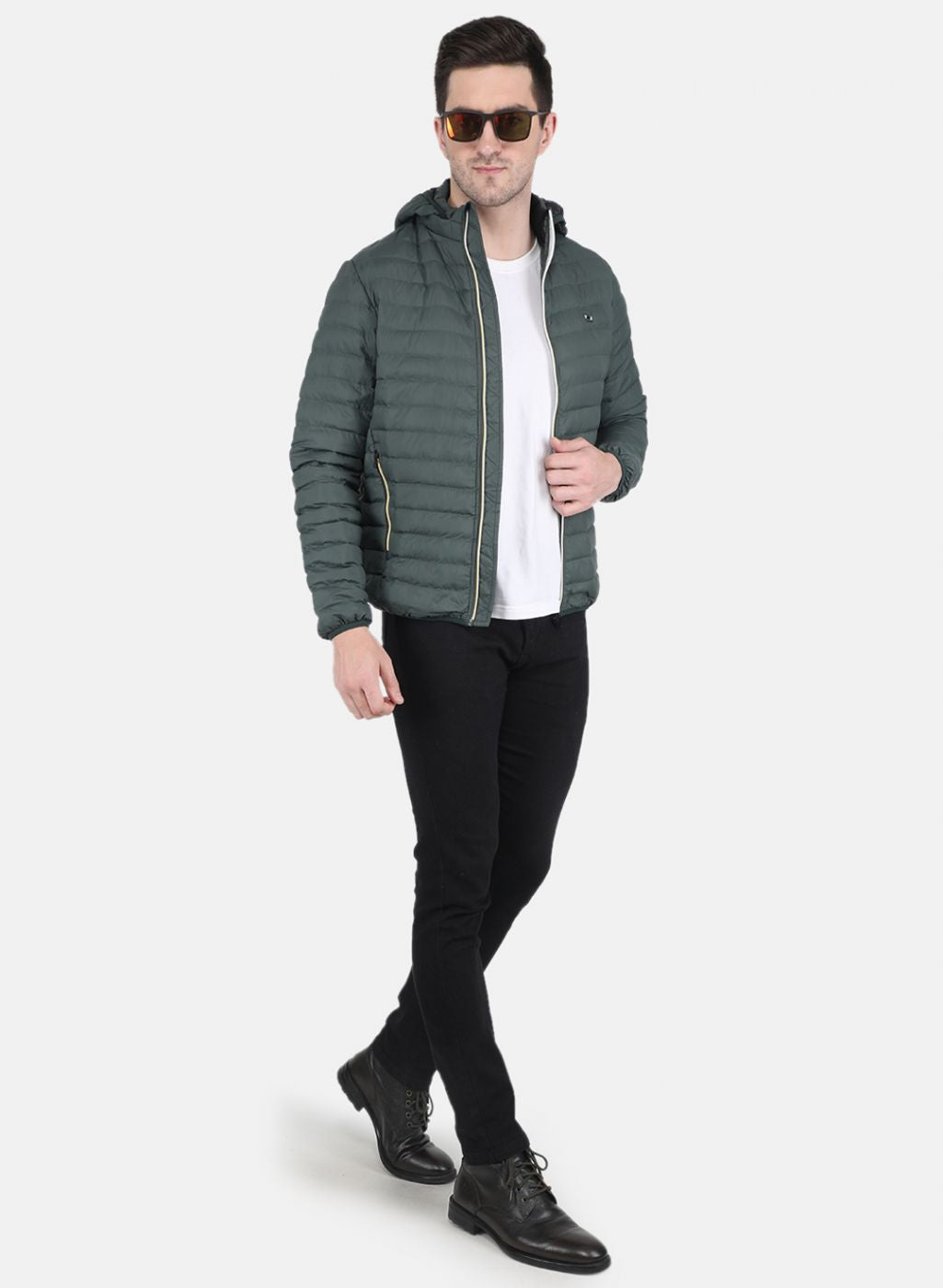 Men Green Solid Jacket