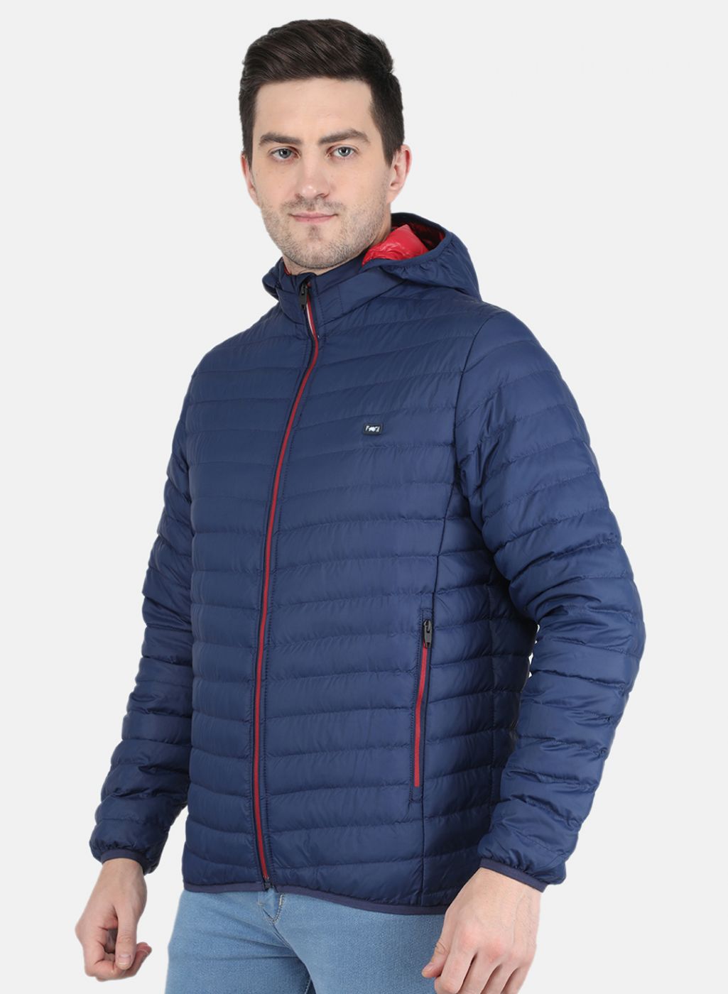 Men Blue Solid Jacket