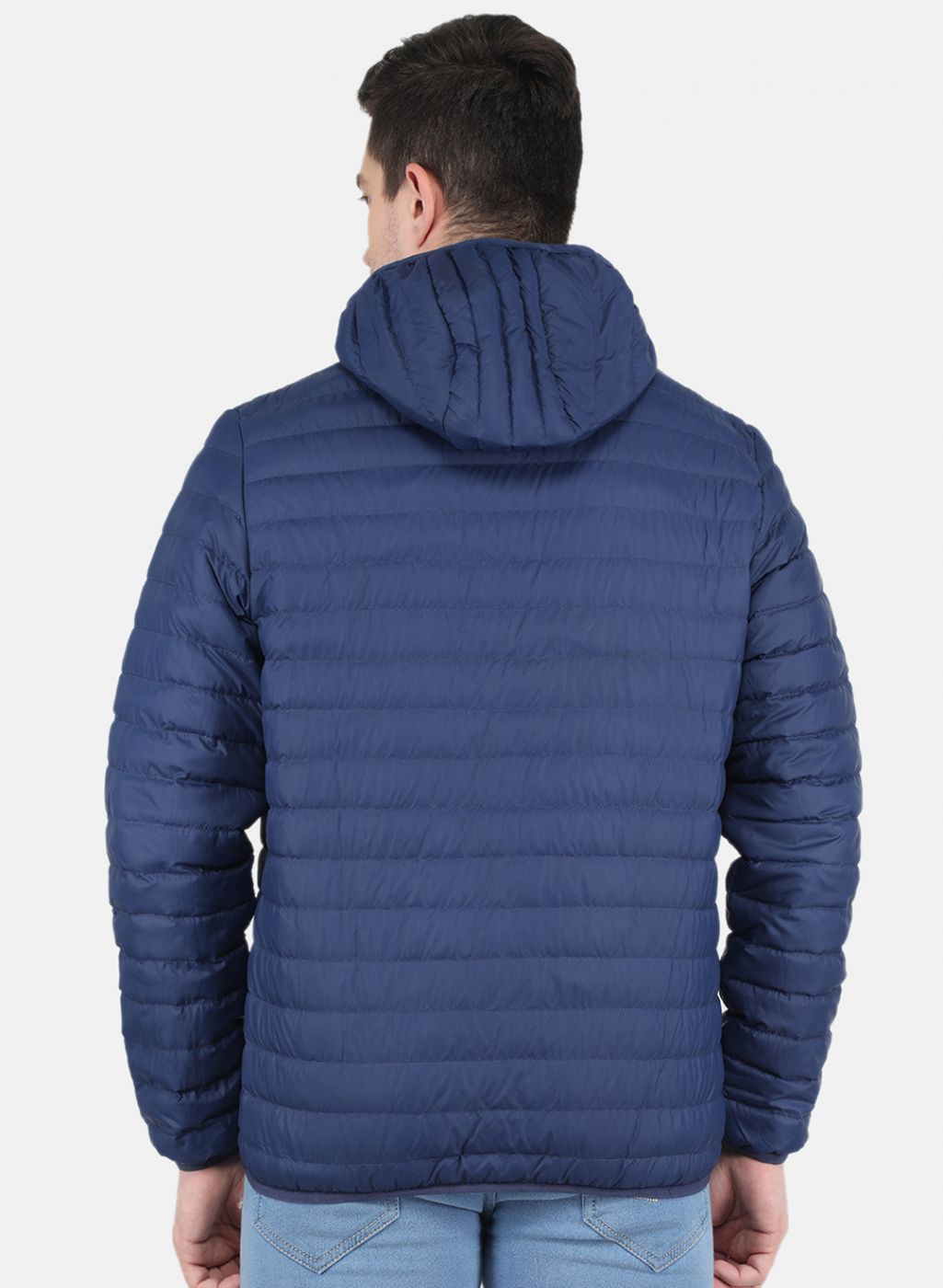 Men Blue Solid Jacket