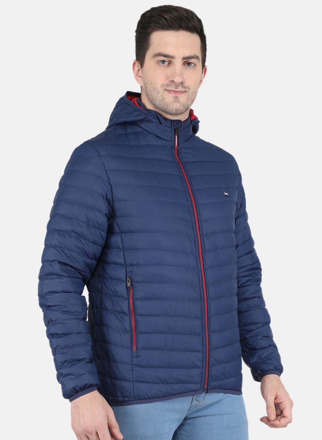 Men Blue Solid Jacket