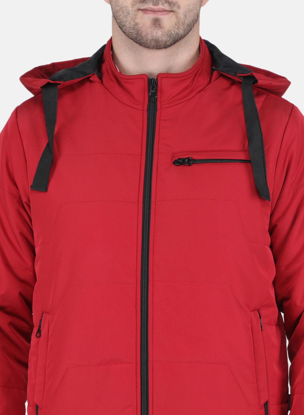 Men Red Solid Jacket