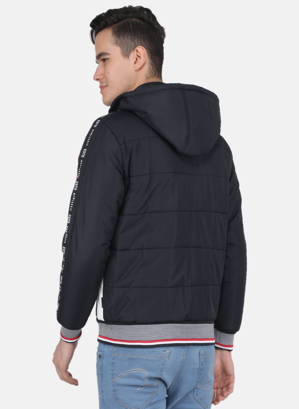 Men NAvy Blue Solid Jacket