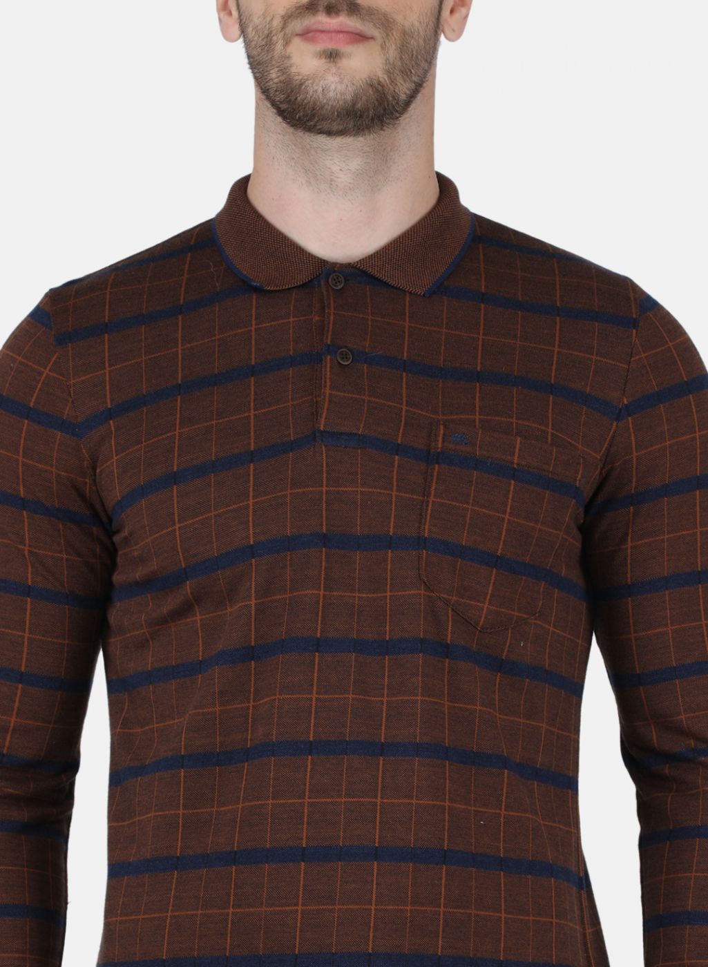 Men Brown Solid T-Shirt