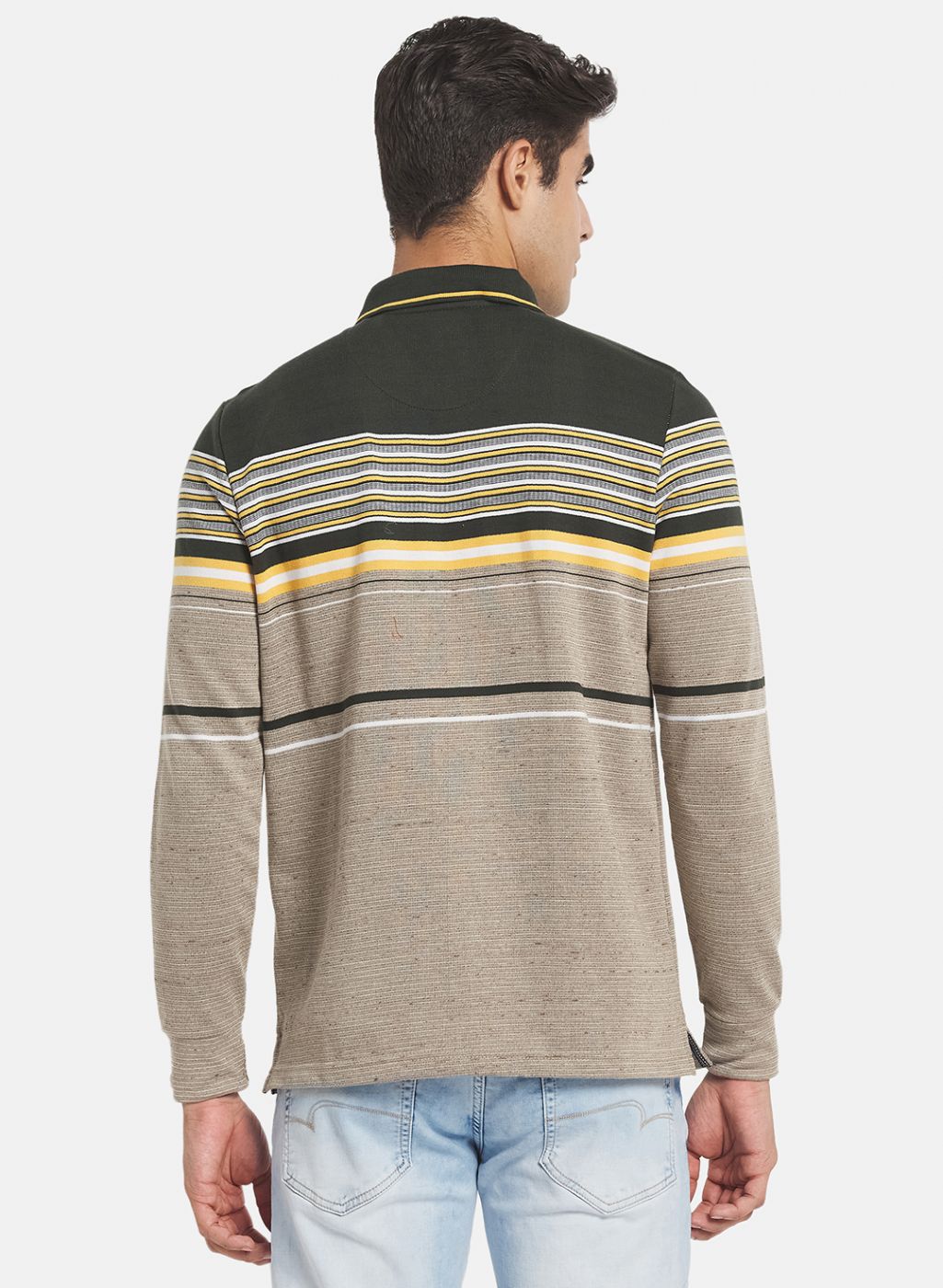 Men Olive Stripe T-Shirt