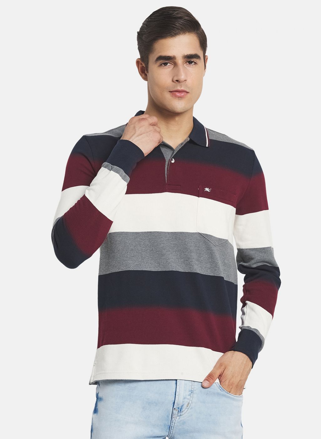 Men Maroon Stripe T-Shirt